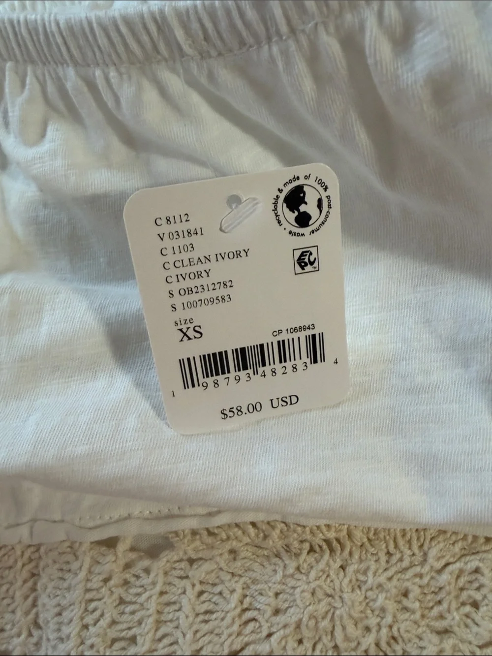 NWT Free People Cream Crochet Tube Top small and large - Picture 13 of 14